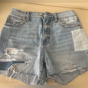 American Eagle Outfitters Blue High-Waisted Jean Shorts